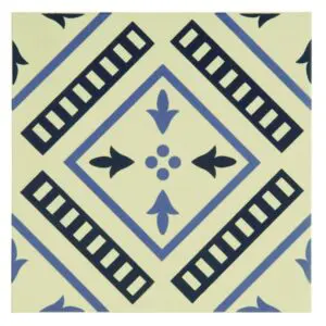 Pompeii Dark Blue / Indigo on White 151 x 151 x 9