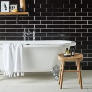 Jet Black Large Brick Tile