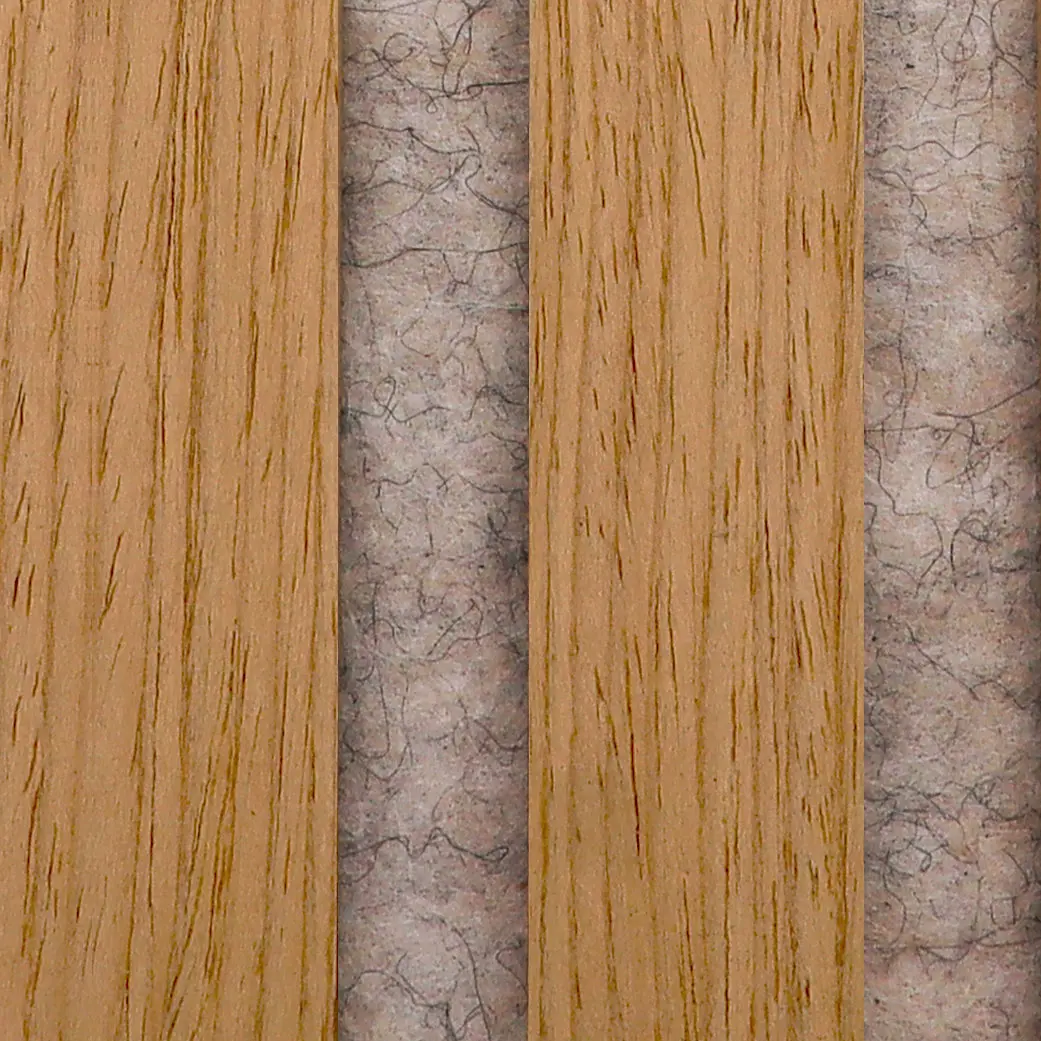 5796 - Cavtiles Natural Oak on Grey Felt Acoustic Slatwall Panels